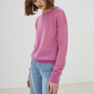 M.i.h Jeans Pink Thin Knit‎ Mohair Wool Blend Crewneck Sweater Size Medium